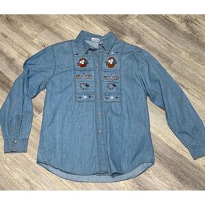 Betty‎ Barclay button down blouse denim vintage